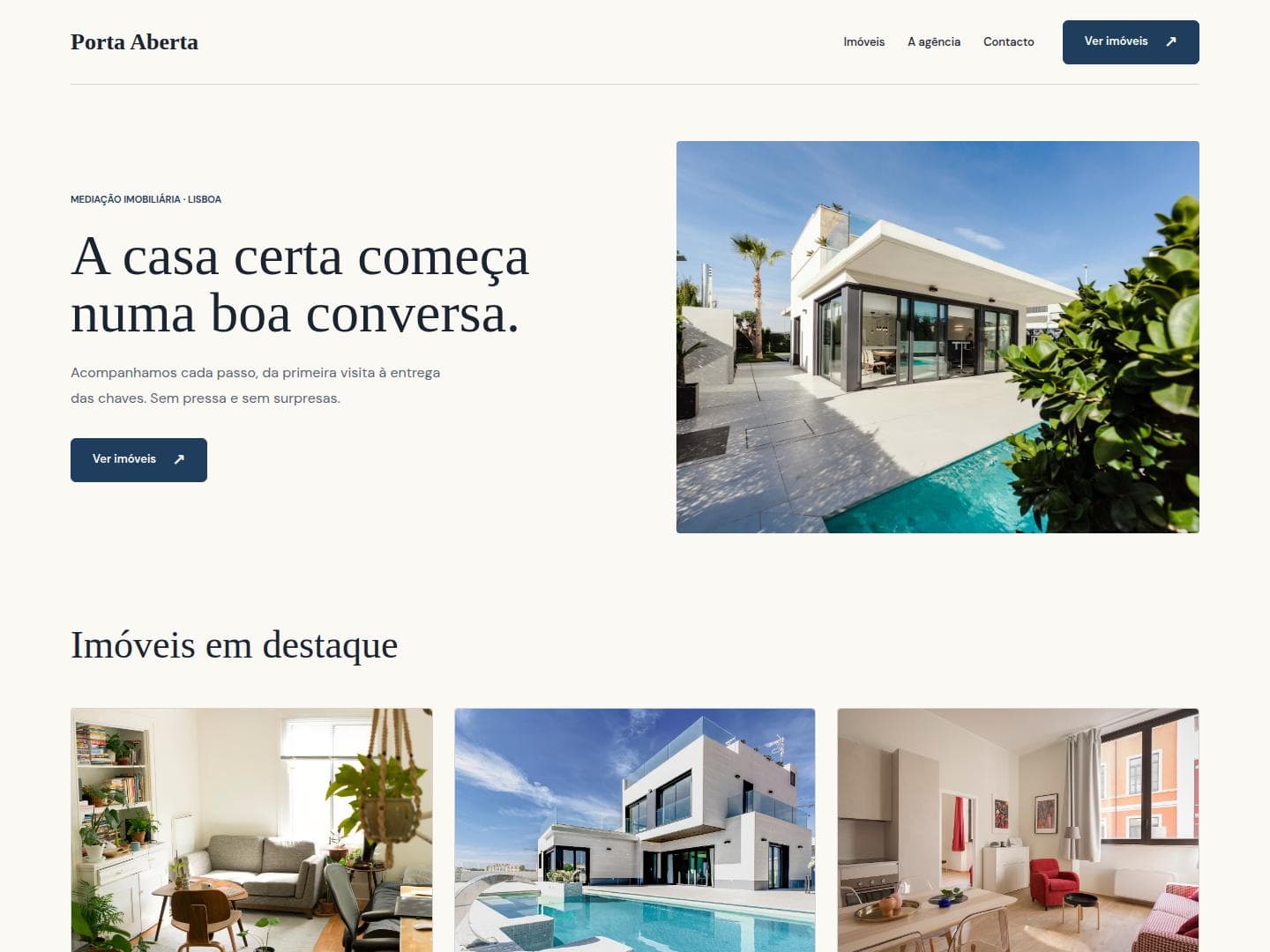 Site de exemplo do modelo Chave