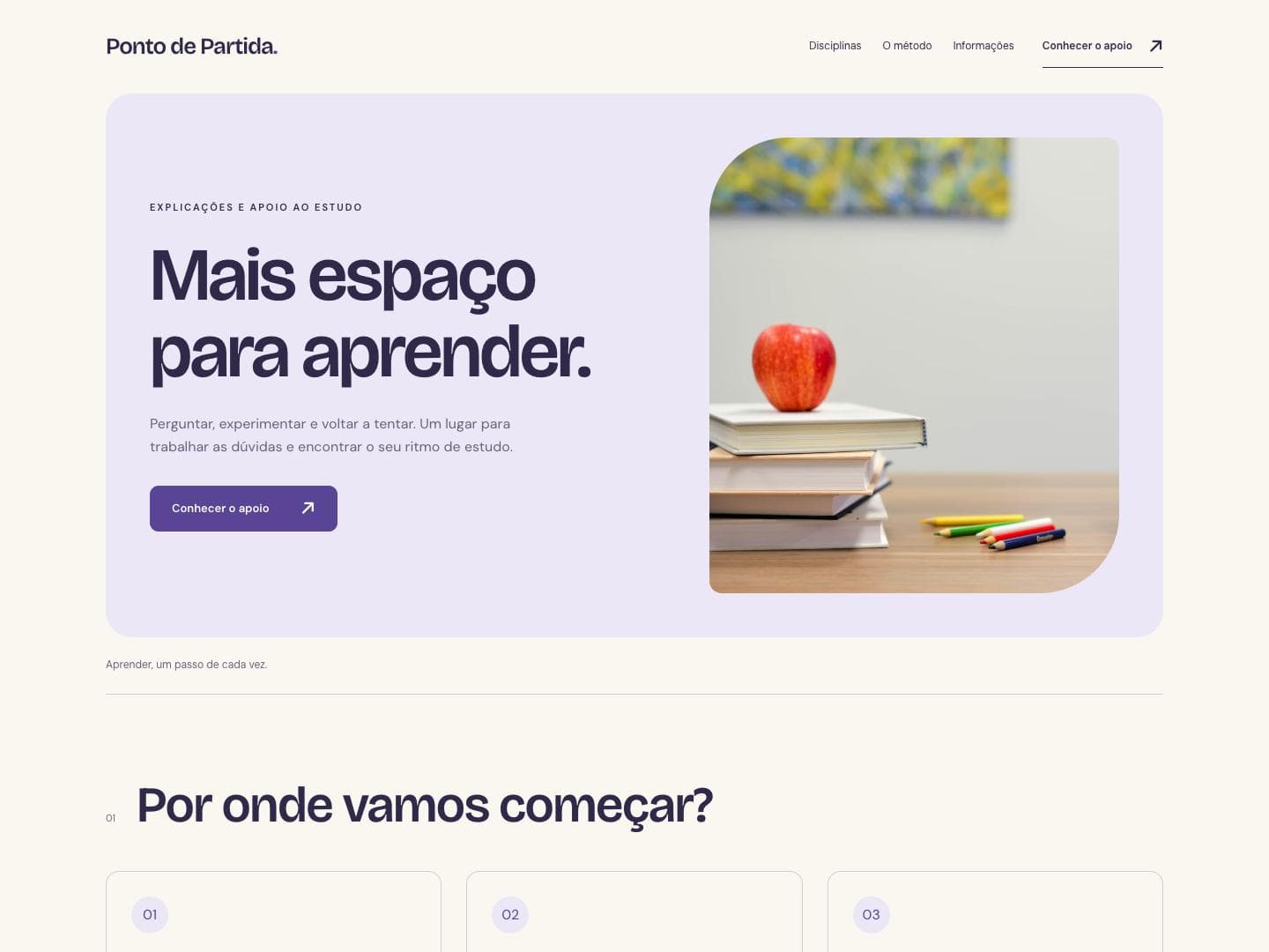 Site de exemplo do modelo Escola