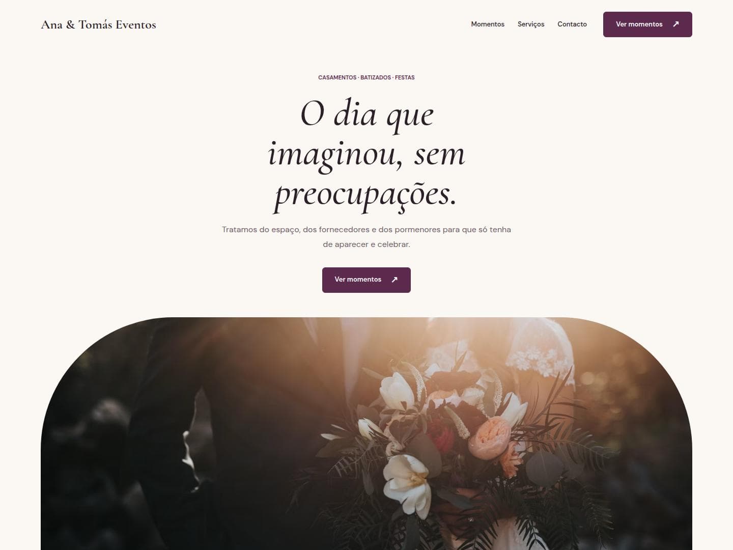Site de exemplo do modelo Festa