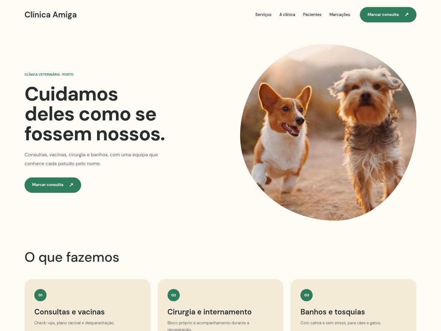 Site de exemplo do modelo Pata