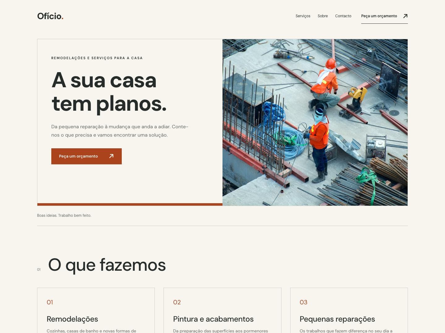 Site de exemplo do modelo Workshop